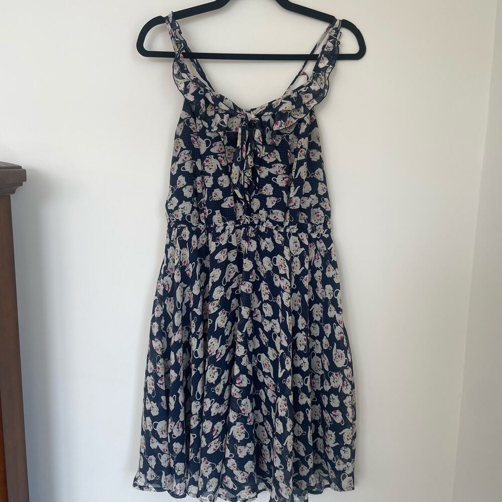 Lauren Conrad Disney Alice in Wonderland Floral Teapot Teacup Sundress Sz L